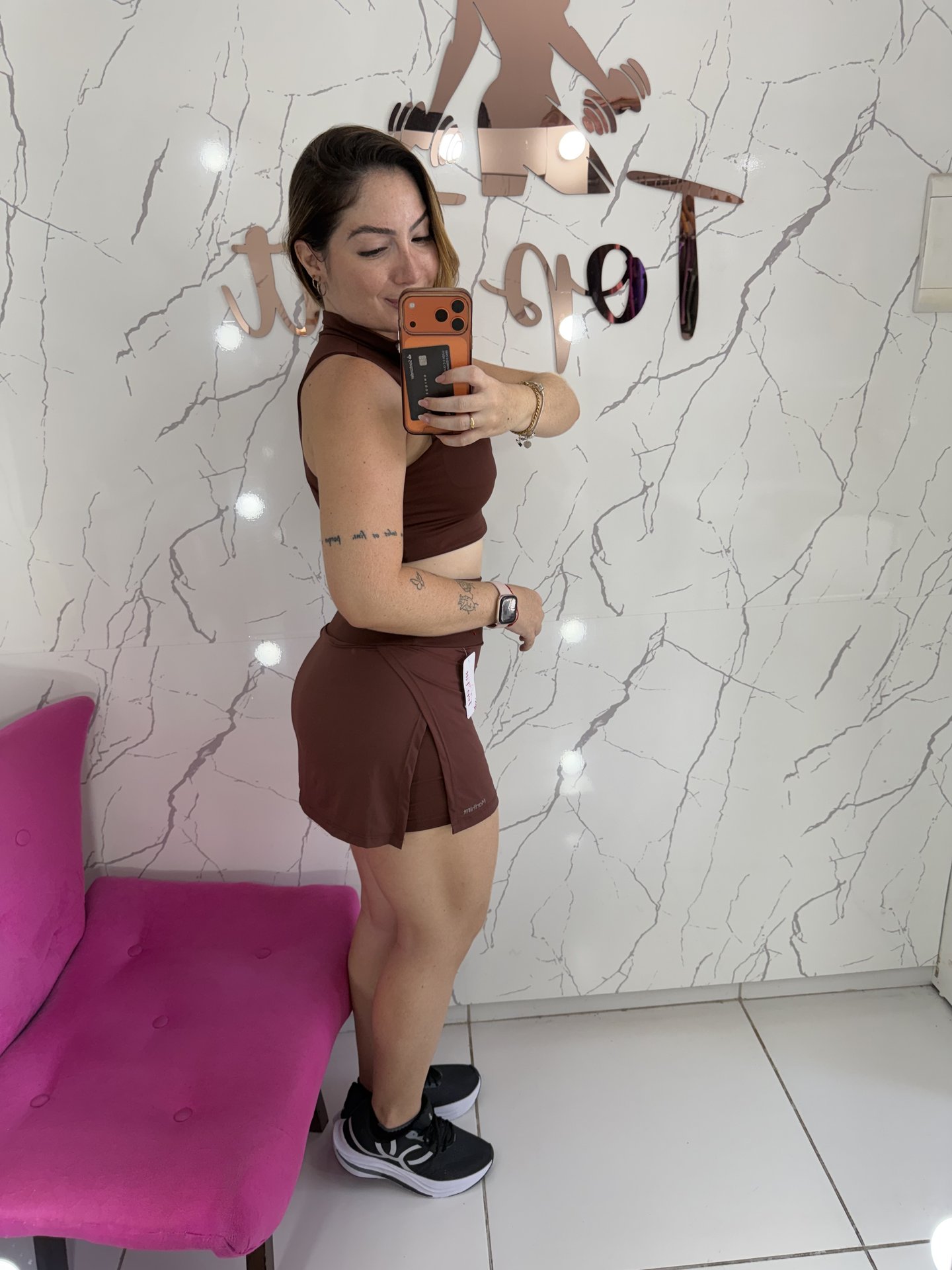 Conjunto em short saia poliamida