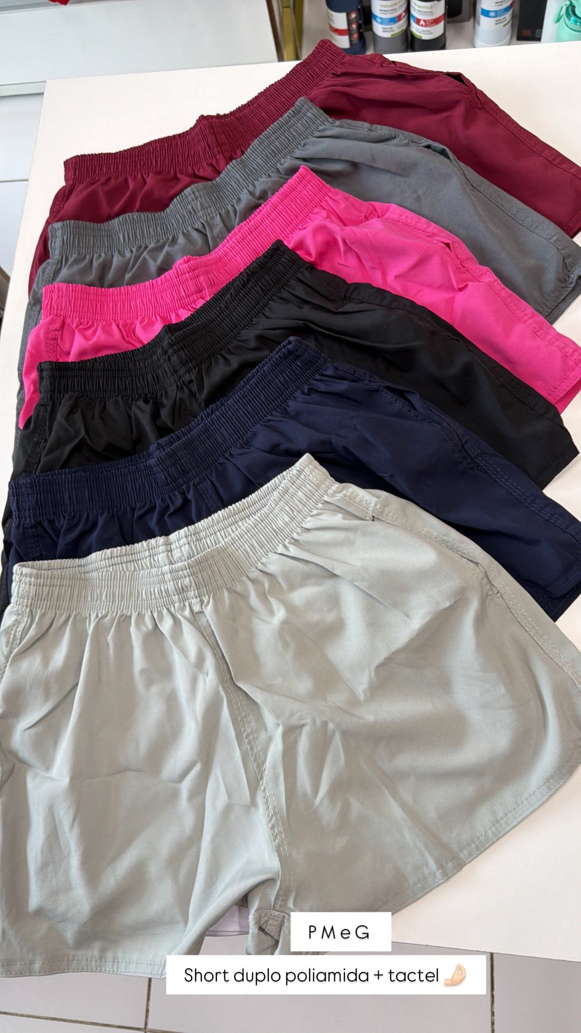 Short tactel duplo c/ bolso