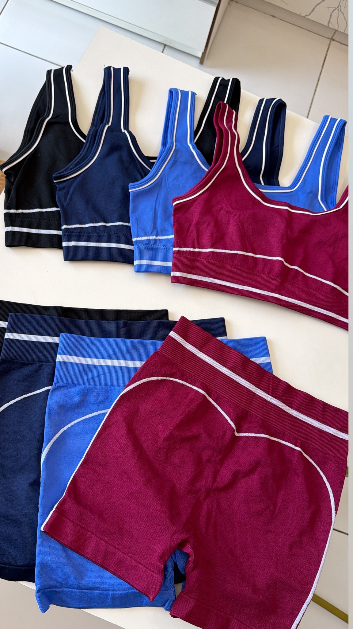 Conjunto short canelado sem costura