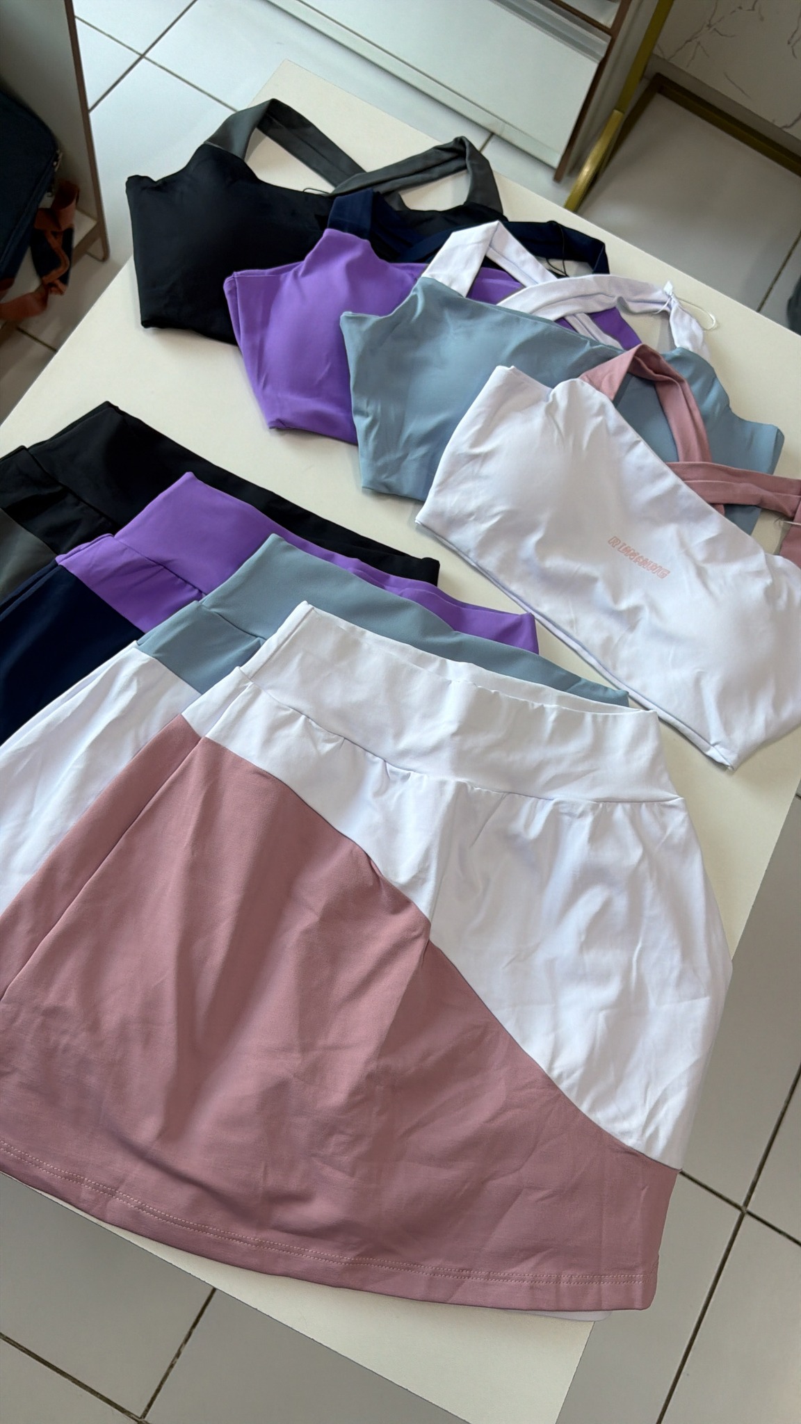 Conjunto short saia poliamida