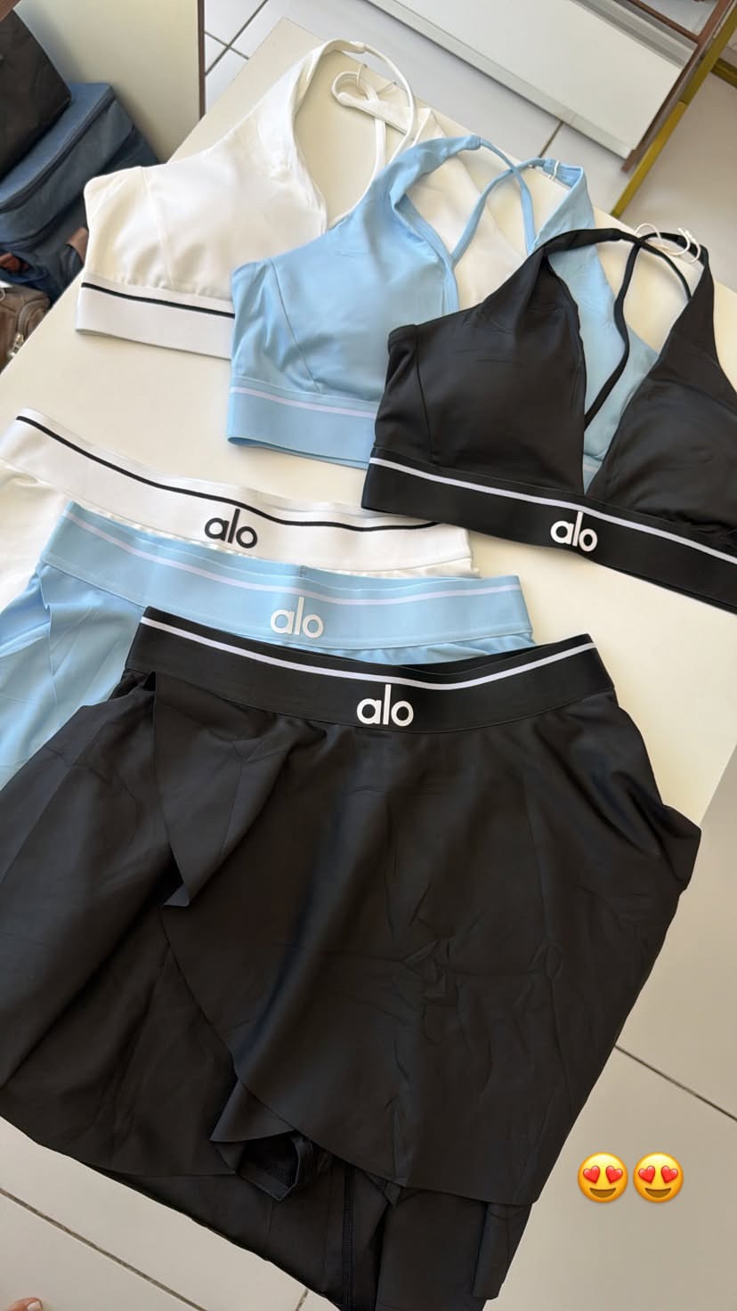 Conjunto short saia poliamida importado