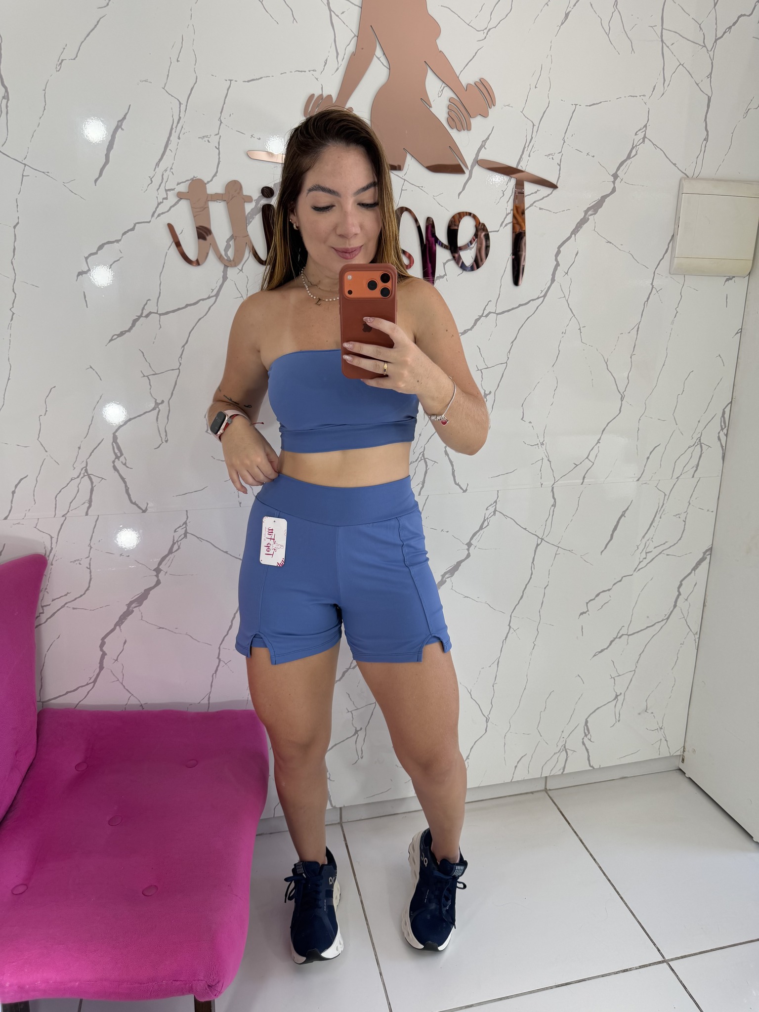 Conjunto short duplo poliamida