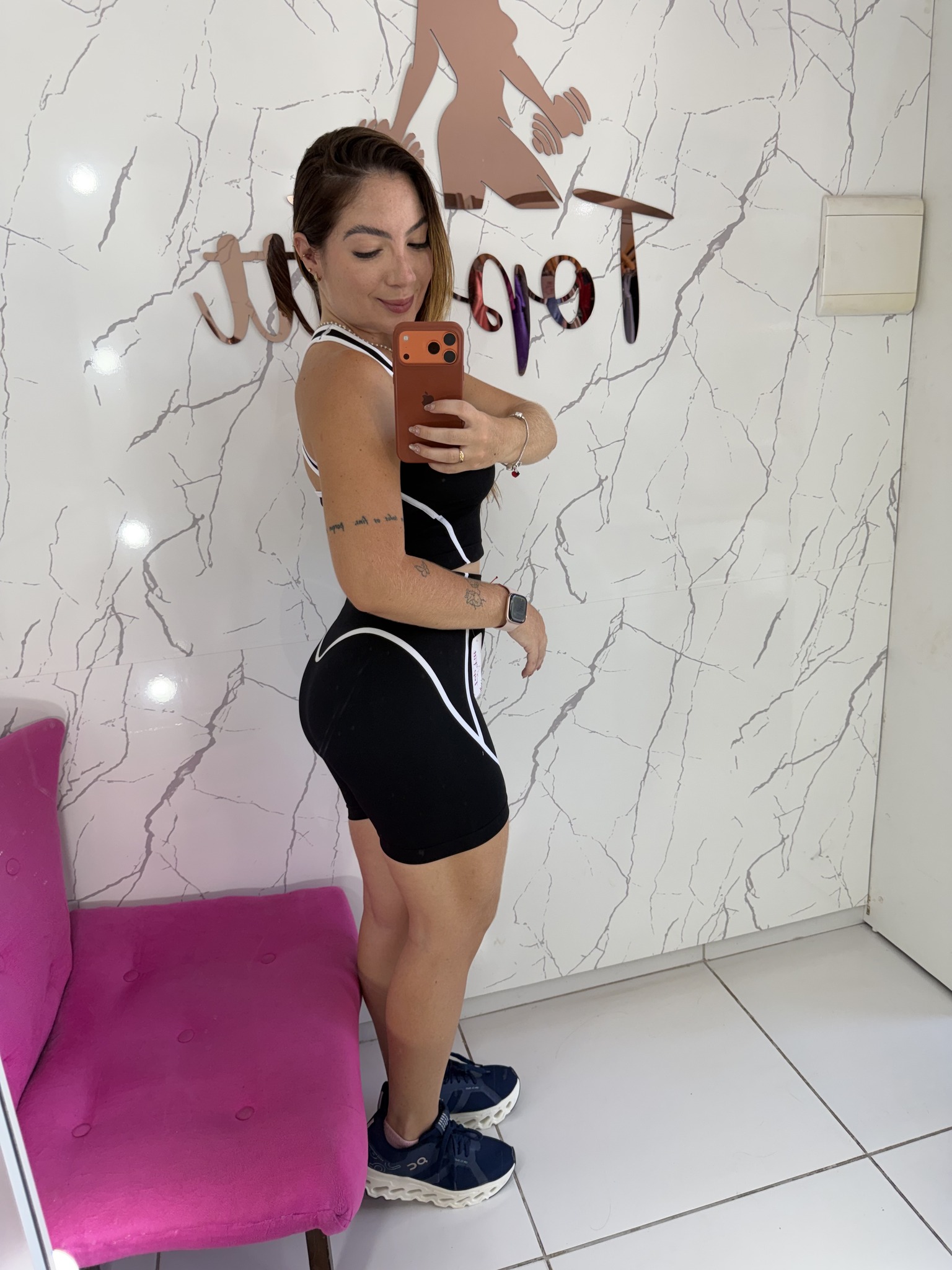 Conjunto short sem costura