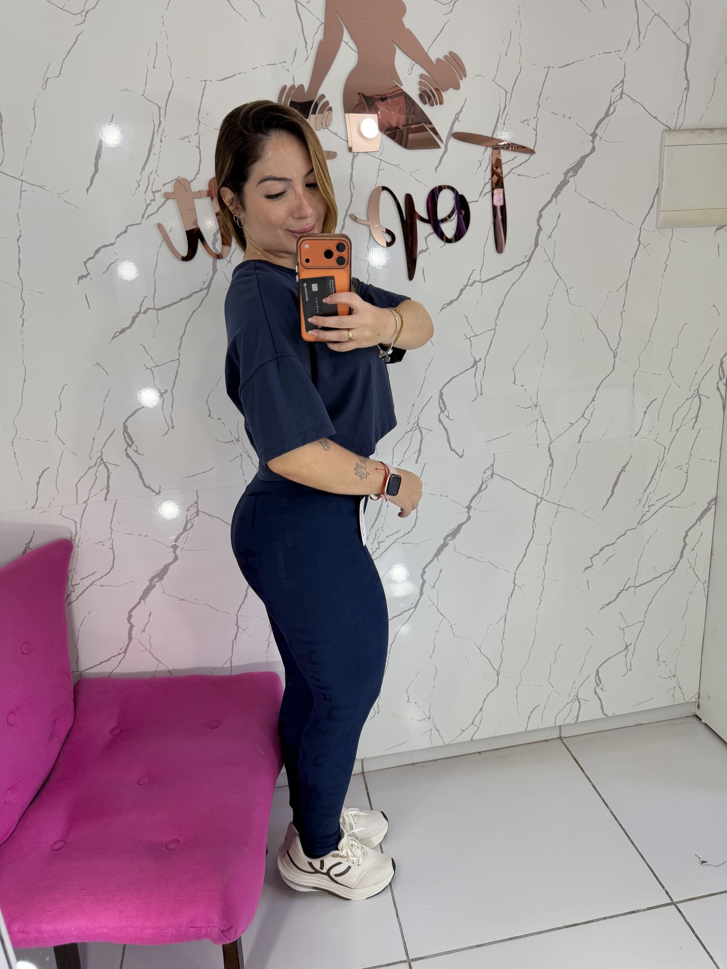 Conjunto legg letrada + croped Colcci