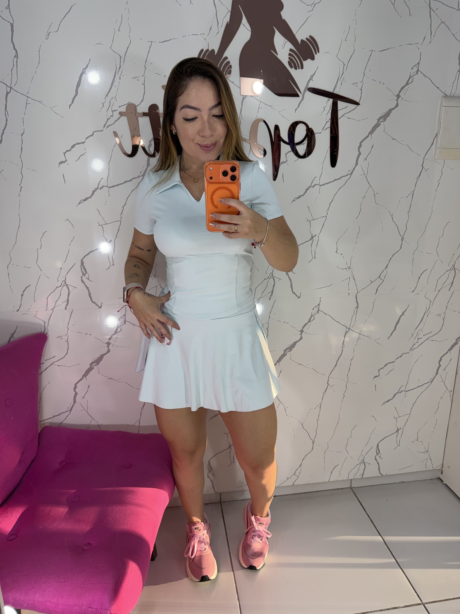 Conjunto compressão short saia
