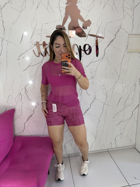 Short letrado poliamida grosso